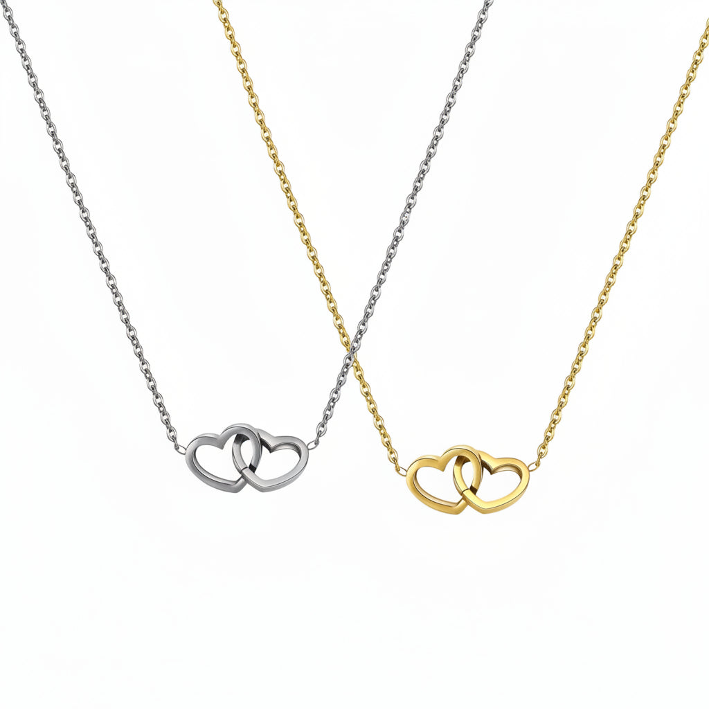 "Connected hearts" Halskette + Geschenkbox